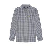Lyle & Scott Mens Gingham Check Shirt, Argyle Teal/Mountain Thistle, Large