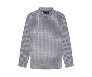 Lyle & Scott Mens Gingham Check Shirt, Argyle Teal/Mountain Thistle, Large