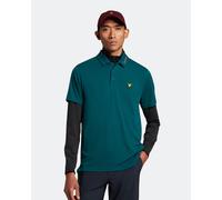 Lyle & Scott Mens Golf Collar Logo Technical Polo Shirt in Green Cotton - Size X-Small