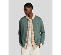 Lyle & Scott Mens Half Tipped Jersey Bomber Jacket - Green Cotton - Size Large