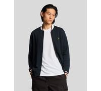 Lyle & Scott Mens Half Tipped Jersey Bomber Jacket - Navy Cotton - Size X-Large