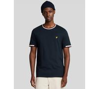 Lyle & Scott Mens Half Tipped T-Shirt - Navy Cotton - Size Small