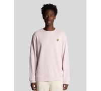 Lyle & Scott Mens Heathered Crew Neck Sweatshirt - Dusty Pink Cotton - Size 2XL