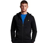 Lyle & Scott Mens Hoodies Zip Through Hoodie Black Cotton - Size Medium