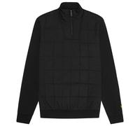 Lyle & Scott Mens Hybrid Quilted Black Half-Zip Sweatshirt - Size Medium