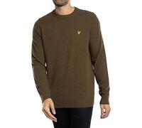 Lyle & Scott Men's Lambswool Blend Crew Knit, Olive Marl, M
