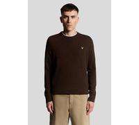 Lyle & Scott Men's Lambswool Blend Crew Neck Jumper Bottle Brown Marl | Size: Large Lyle & Scott Brown L