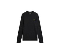 Lyle & Scott Men's Lambswool Blend Crew Neck Jumper Jet Black Marl | Size: Medium Lyle & Scott Black M