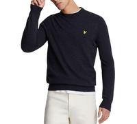 Lyle & Scott Mens Lambswool Blend Crew Neck Sweater - Dark Navy Marl - XL