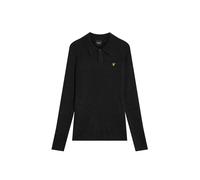 Lyle & Scott Men's Lambswool Blend Rugby Jumper Jet Black Marl | Size: Medium Lyle & Scott Black M