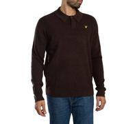 Lyle & Scott Longsleeve Poloshirt Lambswool Brown size M