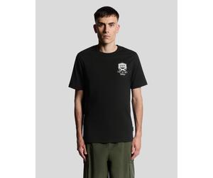Lyle & Scott Mens Legends On The Pitch Graphic T-Shirt - Black Cotton - Size Medium