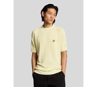 Lyle & Scott Mens Linen Blend Knitted T-Shirt - Yellow Cotton - Size Medium