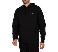 Lyle & Scott Mens Pullover Hoodie in Black Cotton - Size Medium