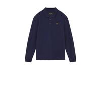 Lyle & Scott Mens Long Sleeve Polo Shirt in Navy - Marine Cotton - Size Medium