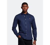 Lyle & Scott Mens Long Sleeve Slim Fit Poplin Shirt in Navy Cotton - Size Large