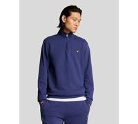 Lyle & Scott Mens Loopback 1/4 Zip Sweat - Blue Cotton - Size Medium