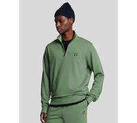 Lyle & Scott Mens Loopback 1/4 Zip Sweat - Green Cotton - Size Small