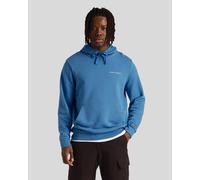 Lyle & Scott Mens Loopback Embroidered Hoodie in Blue Cotton - Size Medium