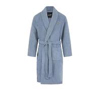 Lyle & Scott Men's Lucas Bathrobe - Luxurious Towelling Dressing Gown with Classic Embroidered Eagle Chest Logo (UK, Alpha, S, Regular, Regular, Tempest)