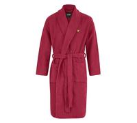 Lyle & Scott Men's Lucas Bathrobe - Luxurious Towelling Dressing Gown with Classic Embroidered Eagle Chest Logo (S, Regular, Ruby Wine)