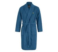 Lyle & Scott Men's Lucas Bathrobe - Luxurious Towelling Dressing Gown with Classic Embroidered Eagle Chest Logo (S, Regular, Sailor Blue)