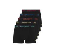 Lyle & Scott Men's Miller 5 Pack Underwear Black Multi Text Waistband | Size: Large Lyle & Scott Black L