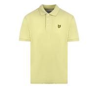 Lyle & Scott Mens Natural Green Plain Polo Shirt Cotton - Size Small