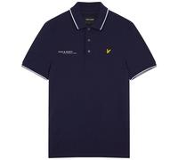 Lyle & Scott Mens Navy Blue Co-ordinate Print Logo Short Sleeved Polo Shirt Cotton - Size X-Large