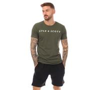 Lyle & Scott Men’s Oakley Cotton Loungewear Set - Comfortable T-Shirt and Shorts - Casual Sleepwear for Men (UK, Alpha, M, Regular, Regular, Climbing Ivy/Black)