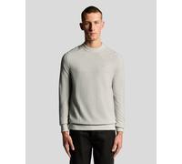 Lyle & Scott Mens Pique Knit Mock Neck Jumper - Grey Viscose - Size Large