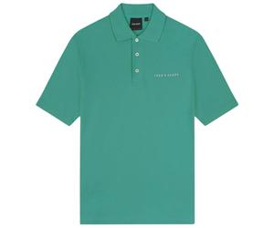 Lyle & Scott Mens Plain Embroidered Logo Wilton Green Polo Shirt Cotton - Size Small
