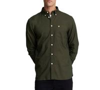 Men's Lyle & Scott Olive Green Long Sleeve Shirt - Black - Size: 42/Regular