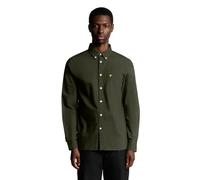 Men's Lyle & Scott Olive Green Long Sleeve Shirt - Black - Size: 42/Regular