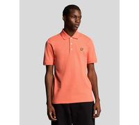Lyle & Scott Mens Plain Polo Shirt - Coral Cotton - Size Small