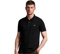 Lyle & Scott Mens Plain Polo Shirt in Black Cotton - Size Small