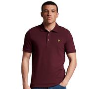 Lyle & Scott Mens Plain Polo Shirt in Burgundy - Red Cotton - Size Small