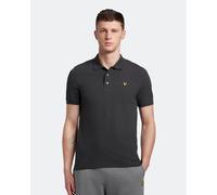 Lyle & Scott Mens Plain Polo Shirt in Dark Grey Cotton - Size Medium
