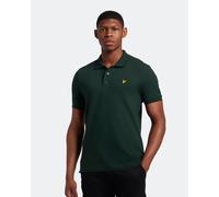 Lyle & Scott Mens Plain Polo Shirt in Green Cotton - Size Small