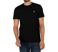 Lyle & Scott Mens Tee SS Plain T-Shirt Black Cotton - Size Medium
