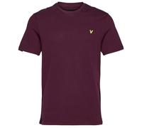Lyle & Scott Mens Plain T-Shirt in Burgundy Cotton - Size Medium