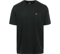 Lyle & Scott Mens Pocket Logo Textured Gunmetal T Shirt - Grey Cotton - Size Large