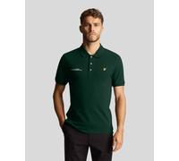 Lyle & Scott Mens polo shirt with Co-Ordinates print in green Cashmere - Size Small