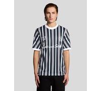 Lyle & Scott Mens Prep Stripe Football Shirt - Navy - Size 2XL