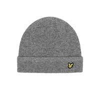 Lyle & Scott Mens Racked Rib Lambswool Blend Cotton Lined Beanie Hat