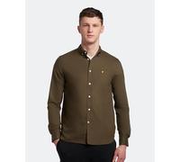 Lyle & Scott Mens Regular Fit Light Weight Oxford Shirt in Olive Cotton - Size Small