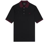 Lyle & Scott Mens Ringer Jet Black Polo Shirt Cotton - Size Medium