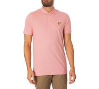 Lyle & Scott Mens Brand Chest Logo Palm Pink Polo Shirt Cotton - Size Large