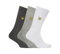Lyle & Scott Mens Socks 3 Pack Hamilton White/Grey/Dark Grey