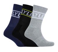 Lyle & Scott Mens Socks 3 Pack Jock Black/Grey/Peacoat Navy